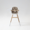 Micuna-Ovo-Luxe-Kinderstoel-Wit-met beige kunstlederen tuigje